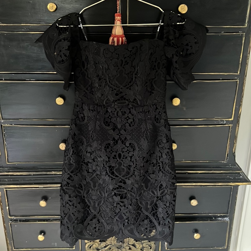 BB Dakota RSVP Black Floral Lace Dress Size 2